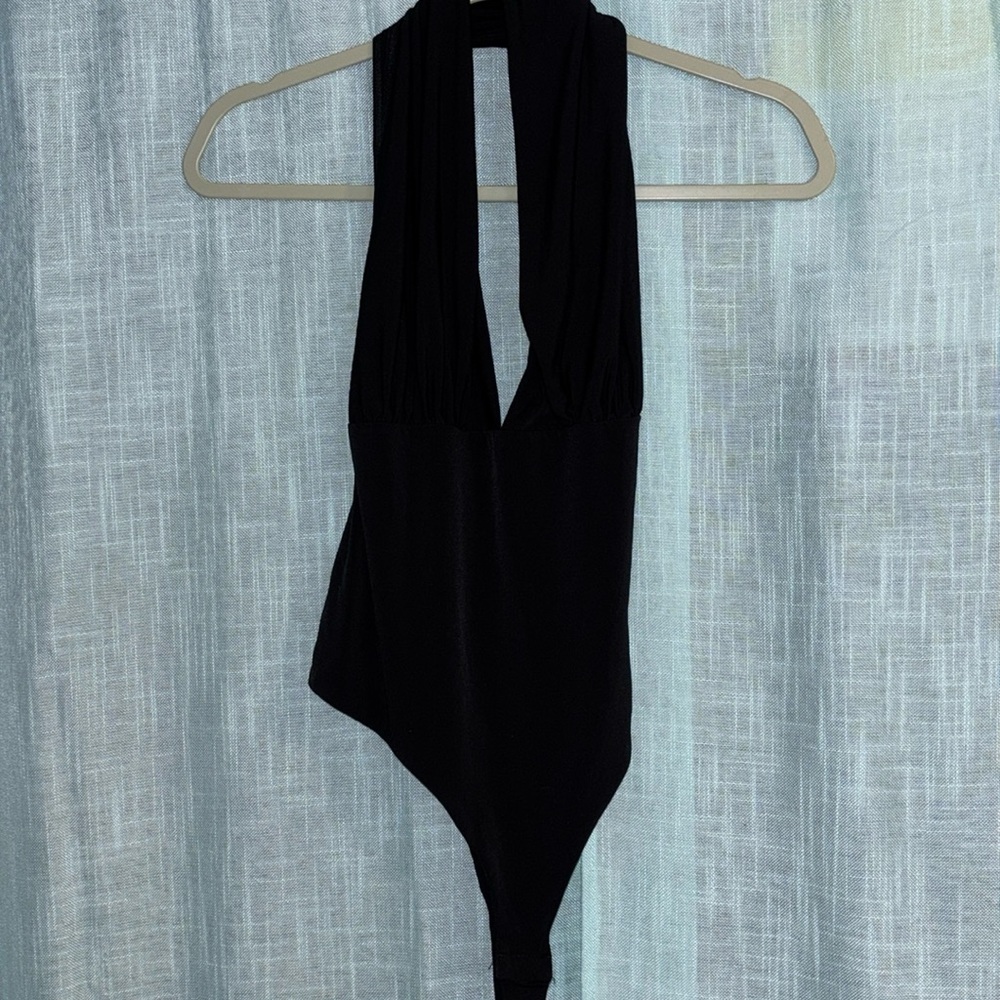 Dynamite Sleek Plunge Halter Bodysuit